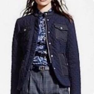 Brooks Brothers Classic Barbour Diamond Quilted Jacket Navy Women’s 10 Peppy